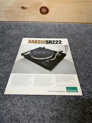⭐️ Original Sansui SR-222 Stereo Turntable Dealer Sales Brochure – Beautiful!