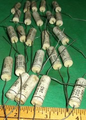 (24) MICAMOLD .056uF 200VDC Ceramic Paper Tubular PIO Caps NOS Test OK! Audio!