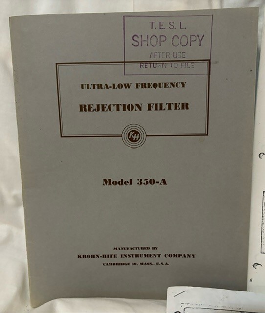 Krohn-Hite Instrument Company – Model 350-A