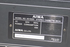 VINTAGE- AIWA AD-6300 SOLID STATE STEREO CASSETTE DECK RECORDER DOLBY JAPAN