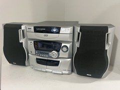 RCA RS1286 5-Disc CD Changer Stereo System w/ Dual Cassette Deck. TESTED