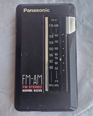Vintage Panasonic AM-FM Stereo Portable Radio Model RF-423 Black *Fully Tested*