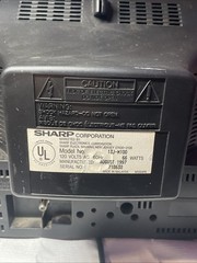 Vintage SHARP 13″ CRT Color TV 13J-M100 Gaming Front A/V Input Tested W/ Remote