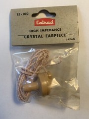 Vintage Calrad 15-100 Earphone earpiece Transistor ham Radio Cassette Recorder