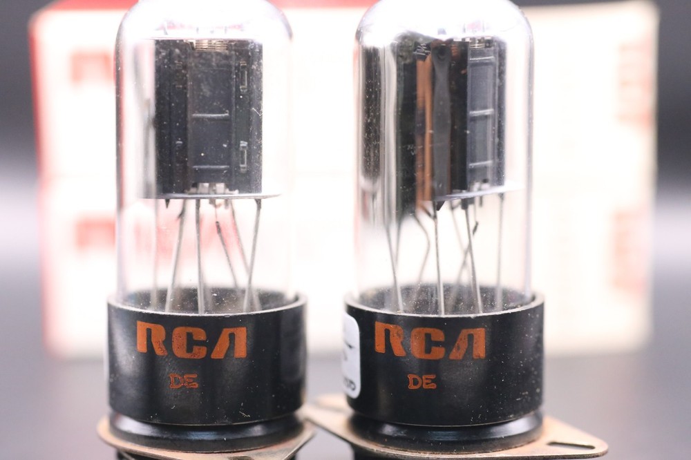 RCA 6SN7GTB Matched Pair NOS/NIB Black tall Ladder Plates matched & balanced!!!