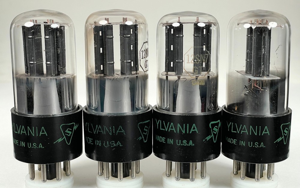 4 Sylvania 12SN7GT 3-hole bad-boy tubes TV7 & AT1000 test good used
