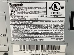 Symphonic WF803 DVD/VCR Combo Recorder/Video Player – Tested