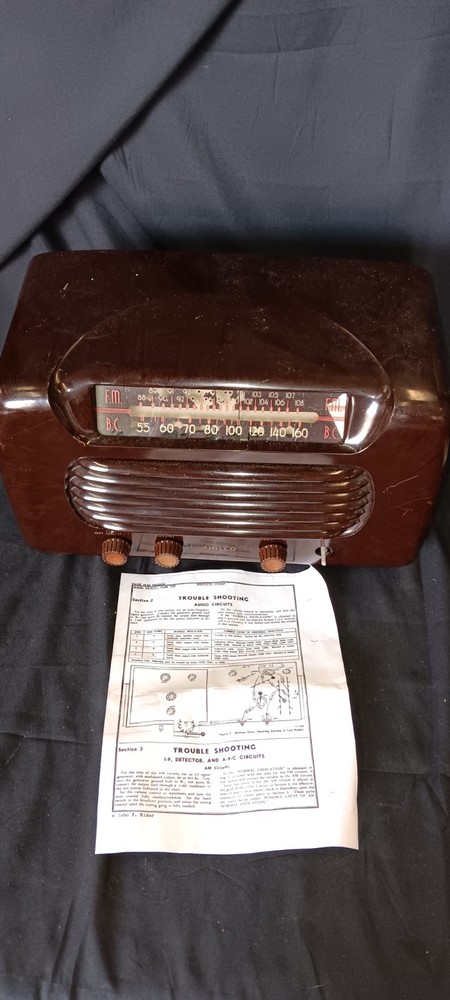 Vintage Bakelite Philco Tube Radio 48-472-121 w/ Schematic