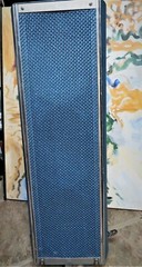VINTAGE EXTERNAL SPEAKER BLUE TWEED CHROME 29″ BARREL HALF MOON