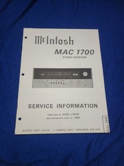 Macintosh MAC1700 Stereo Receiver – Service Information – ORIGINAL