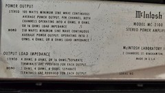 Legendary McIntosh MC2100 Solid State Power Amplifier Autoformer Sound Rare!