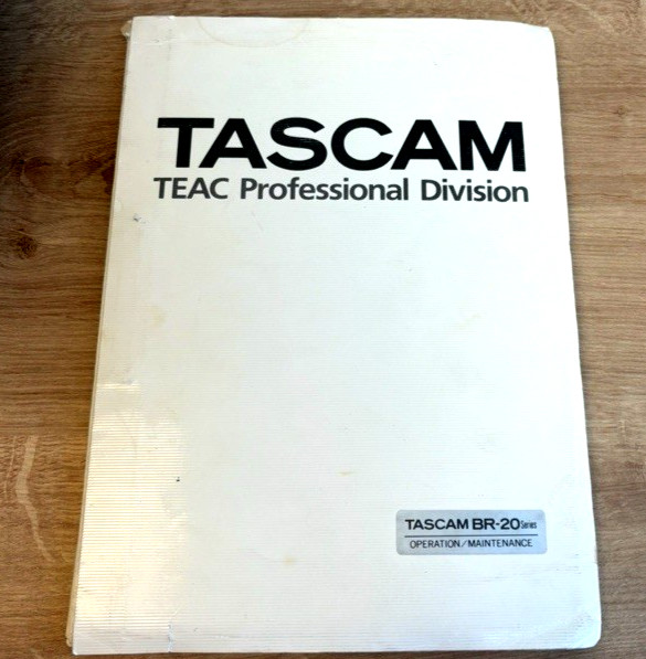TASCAM BR-20 Series Operation & Maintenance Manual Original TEAC Professional Bi