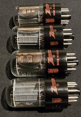 ZENITH 6SN7 GTB TUBE RED CROWN PREMIUM AUDIO CHROMED HALOS MATCHED QUAD (4) FOUR