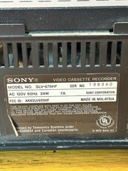 Sony SLV-675HF 4-Head Hi-Fi Stereo VHS VCR Video Cassette Player TESTED WORKS