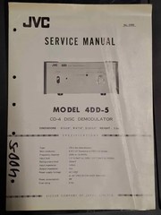 JVC 4DD-5 CD-4 Disc Demodulator Service Manual Original