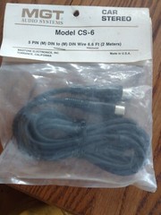 Rare Vintage Car Stereo Cord Model Cs-6, 5 pin. 6.6 feet. -Brand New-SHIPS N 24