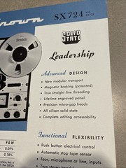 Original 1970 CROWN SX 724 722 Reel To Reel Tape Recorder Advertising Spec Sheet