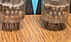 12AU7A Tube Pair Mullard Short Plate O-Get Blackburn UK Test NOS 96 % Hammond