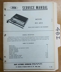 Sharp RD 403 Service Manual Original Repair Book Tape Recorder Microphone