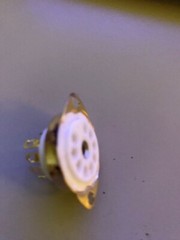TUBE SOCKET – 9 Pin Noval Ceramic – Chassis (BOTTOM) Mount – Gold – (1pc)