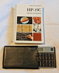 Vtg Hewlett Packard HP 15C Scientific Calculator w Case w Spiral Handbook 1985