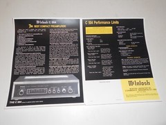 McIntosh 1980 C504 Brochure Solid State Preamp 2 pg, Specs/Info/Article