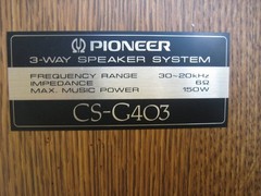 PIONEER CS-G403 3 Way Tower Speakers 15″ Woofers 150 Watts EXCELLENT CONDITION
