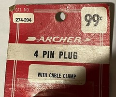 Radio Shack 4 Pin Plug 274-204 Tandy Archer 🔥NEW NOS💥 Cinch Jones Beau Molex