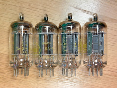 Quad of Raytheon 12AX7 Black Plate Vacuum Tubes – 6% matched
