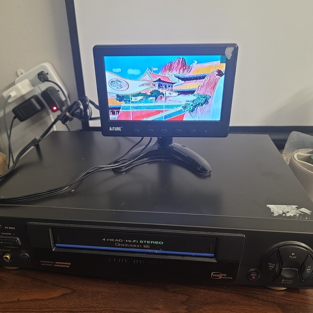 Panasonic PV-9662 4-Head Hi-Fi Stereo VCR Plus Silver, Tested, Working No Remote