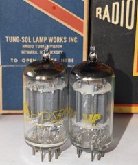 (2) Super Strong Sylvania Yellow Label 12AX7 7025 Tubes Tested On TV7-D/U