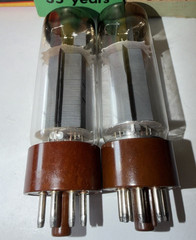 (2) Vintage Amperex “DD” Getter Brown Base EL34 6CA7 Tubes Tested @ NOS