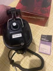 Bradford Stereo Headphones Black 6ft Cable 6.35mm Volume Control 1970s