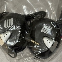 United Airlines Headphones Unisex OS Black Vintage Tulip Logo Wired On-Ear Tech