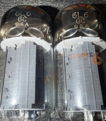 Rare Matched Pair Peavey Super 6 Sylvania 6L6GC STR387 Tubes Dual Foil O Getters