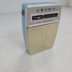 Vintage Crown 6 Transistor AM Radio 1950s Rare Sky Blue Made in Japan VG
