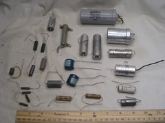 not tested vintage capacitor lot SPRAGUE 270021 Vitamin Q Mallory TC75A x 2 ++
