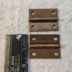 1962 ZENITH MHT-15 Floor Console Stereo Lid Brass HINGES Pair NO Hardware