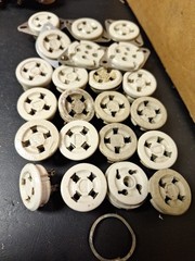 Vintage 4 Pin Ceramic Tube Coil Socket Lot Used