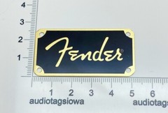 Fender Spaghetti Amp or Case Logo Badge Custom Made Metal with Gold Screws