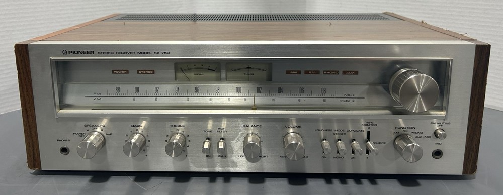 Vintage 70s Pioneer SX-750 Silver Face 50W 2 Channel Stereo Receiver Tested