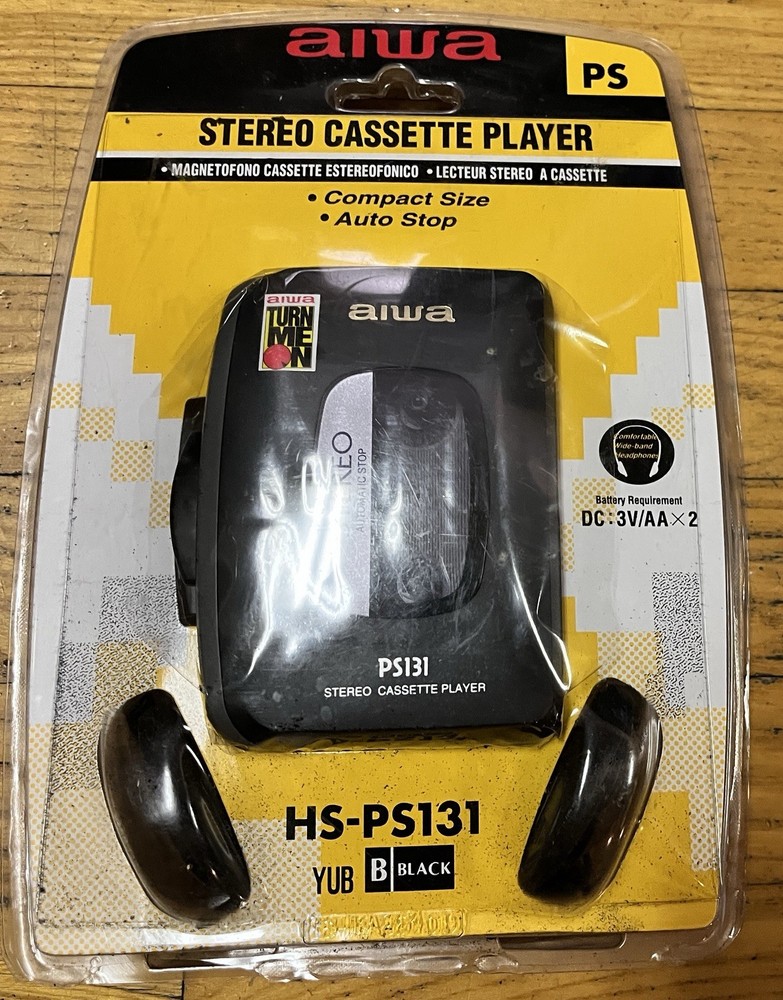 Aiwa Walkman HS-PS131 Vintage Cassette Player 1990s New Old Stock Free Ship Read