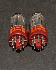 RCA 5692 6SN7 GT TUBE 1960s 10,000 HOUR RED BASE MATCHING SET NIB