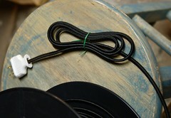 8′ Flat 2-Wire Cloth Covered Cord & Plug, Vintage Light Lamp Rewire Kit, Rayon