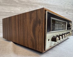 THE FISHER 800-T Stereo Receiver 500-TX with Remote RK-30, Wood Cabinet & Manual