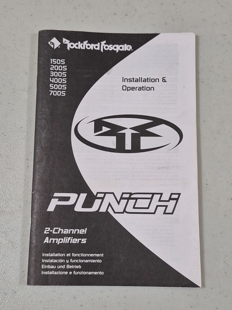 Rockford Fosgate Punch 2-Channel Amplifier Installation Operation Booklet Manual