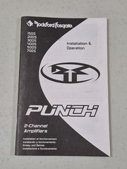 Rockford Fosgate Punch 2-Channel Amplifier Installation Operation Booklet Manual