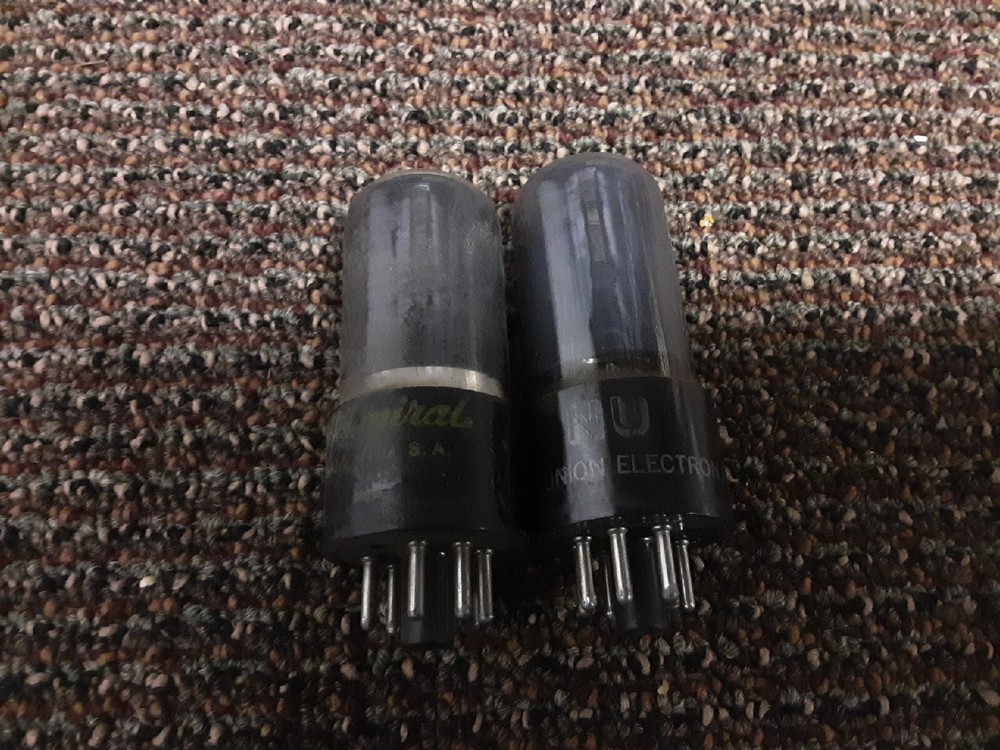 Pair Mixed 6V6GT / Dark Glass Vintage Radio Tube Guitar Audio Amp Tested