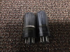 Pair Mixed 6V6GT / Dark Glass Vintage Radio Tube Guitar Audio Amp Tested