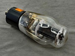 (1) Sylvania 6L6G Power Tube Etched Base Black Plates Tests NOS TV-7B/U